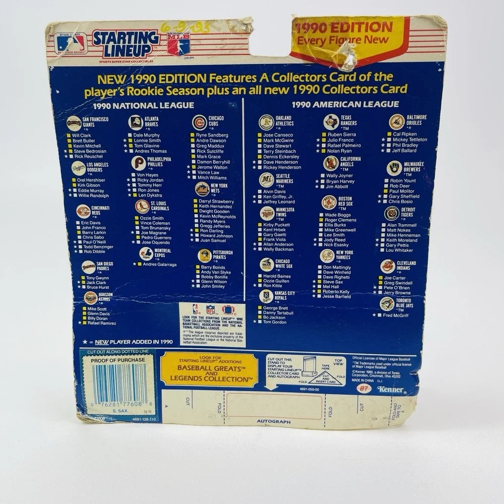 1990 Steve Sax 1st Los Angeles Dodgers Starting Lineup